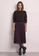 Sukně Street One 362073 ve vínové barvě – celý outfit