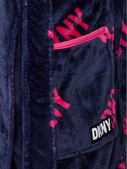 Dámský župan DKNY YI2122607 krátký s kapucí